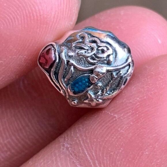 NWOT Ariel Little Mermaid Seashell Disney x Pandora FIT Silver Charm - Picture 7 of 8